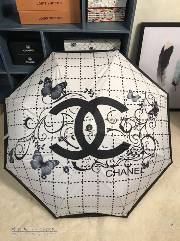 CHANEL香奈兒傘 2019香奈兒 亞太專櫃最新款 山茶花 蝴蝶 全自動UV晴雨傘 防曬隔熱 防紫外線  zm1060